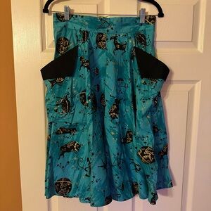 Trashy Diva Astrology Lucy Skirt Turquoise and Black Zodiac Skirt